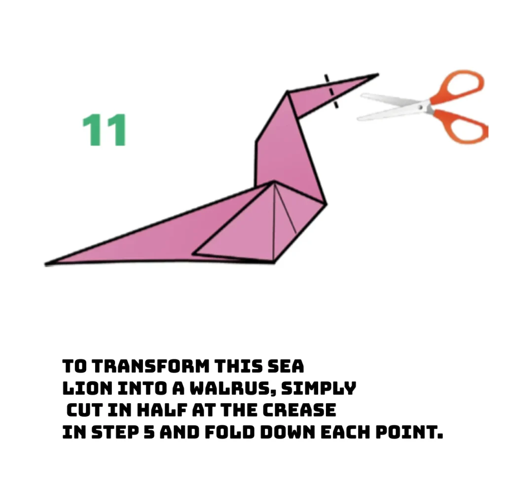 origami sea lion and walrus