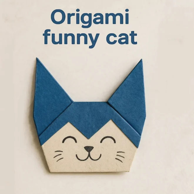 Easy Origami Funny Cat Tutorial : 11 Steps