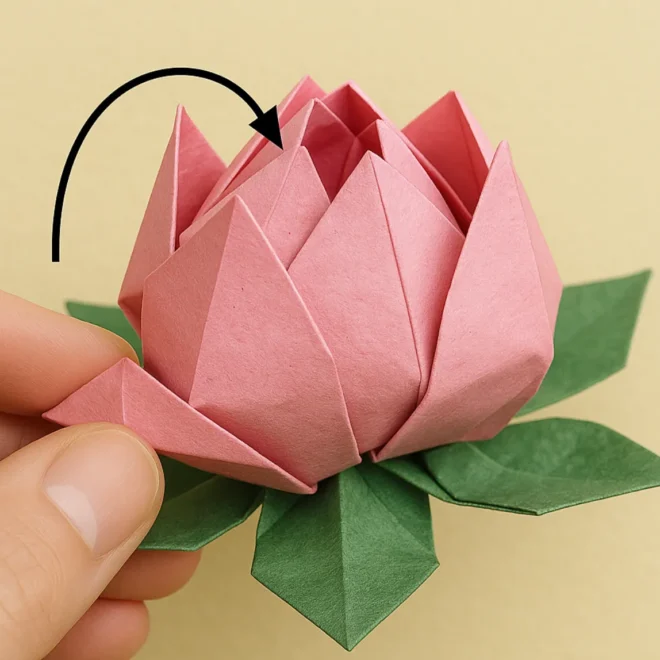 Origami Lotus Flower 12 Steps to Fold Paper Lotus